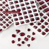 Винно-красные сердца и стразы K9 смешанных форм для нейл-арта (2 куска)