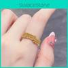 Стильное геометрическое кольцо с золотым покрытием для женщин, с уникальным диско-дизайном и регулируемым размером