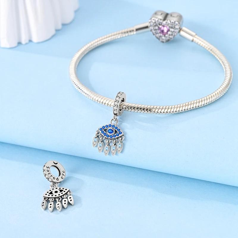 Charm Bead Components Copper Metal Blue Ocean Abyss Eyes Bead Components Compatible With Charm Bead Components Plata Authentic Original Bracelet High