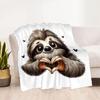 Love Sloth Heart Illustration Blankets are suitable for living rooms,making them an ideal choice for outdoor travel and gifts.