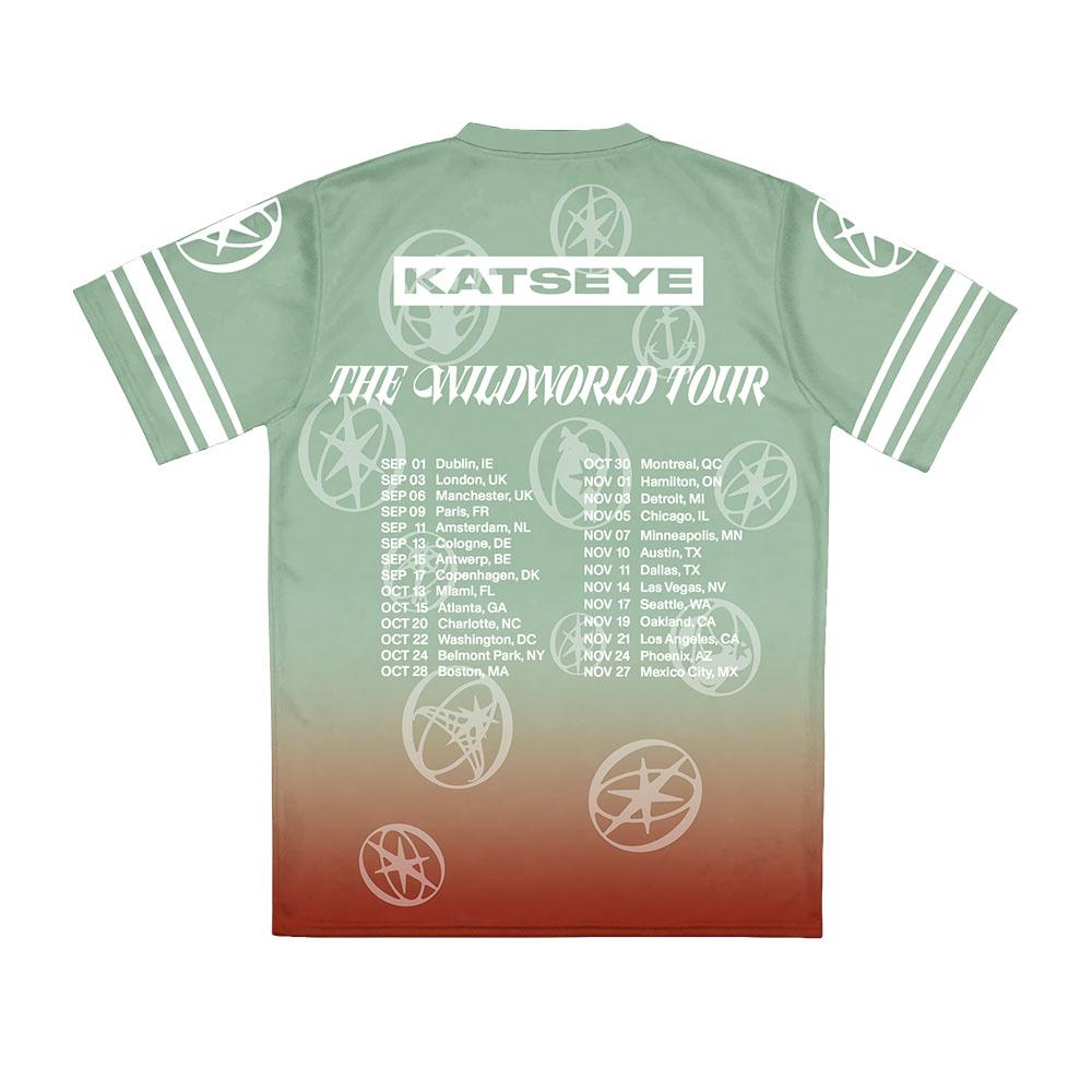 KATSEYE Jersey Football Tee The WildWorld Tour 2026 Tshirts V-neck Short Sleeve Loose Summer T-shirt Unisex Streetwear Print Top