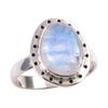 Натуральный Радужный Лунный Камень Драгоценный Камень Ручной Работы 925 Стерлинговое Серебро Подарочное Кольцо S.7 i1I57