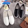 Versatile Women's White Slip-on Shoes - Autumn/Winter Flat Leather Sneakers for Nurses and Students