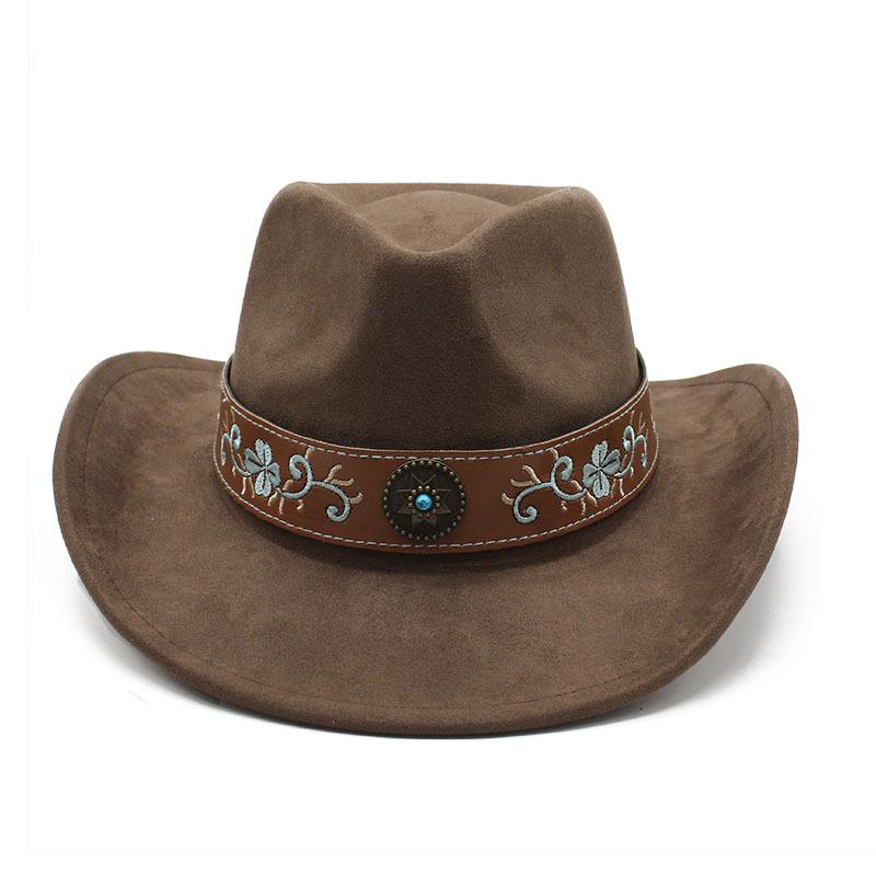 Autumn And Winter Suede Top Hat Minority Style Fashion Hat Men And Women Couple Hat Western Cowboy Jazz