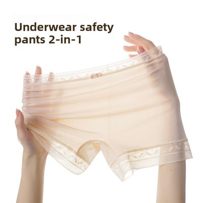 Женское летнее тонкое новое кружевное ледяное шелковое бесследное нижнее белье, не выходящее из света, не скатывающееся по краям