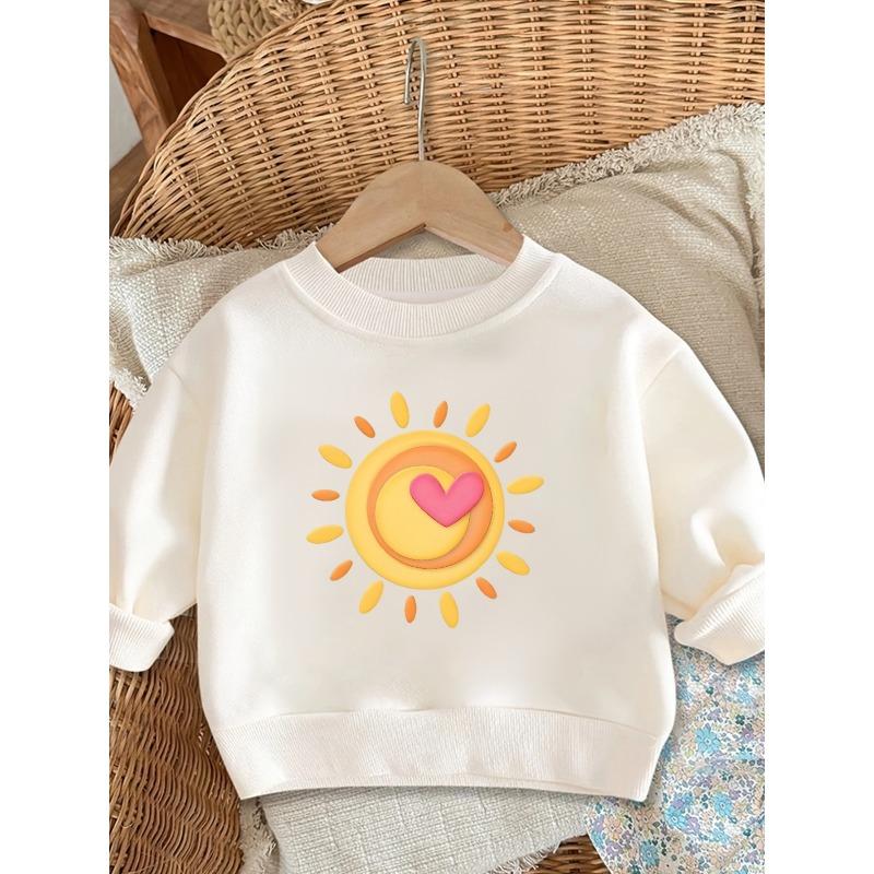 Kids Sweatshirt, Cute Print Pattern Spring Lightweight Round Neck Sweatshirt,Soft Cotton Sweatshirt