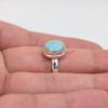 Natural Larimar Ring-Handmade Ring-Oval Gemstone Ring-925 Sterling Silver Ring- Simple Ring-Gift for her-Promise Ring
