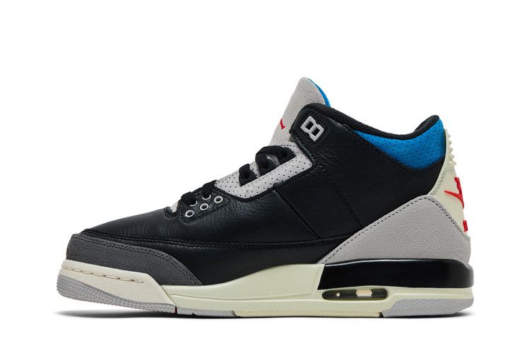 Детские кроссовки Nike Jordan 3 Retro OG Rare Air (GS) Черный/чилийский красный/нейтральный серый/милитари-синий/кокосовое молоко