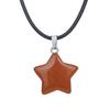 Natural stone star pendant, Xiuyu, blue patterned stone, pentagram necklace, jewelry