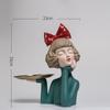 Art Nouveau Girl Statue Portrait Home Organization and Storage Desktop Modern Home Decoration Accessories for Living Room