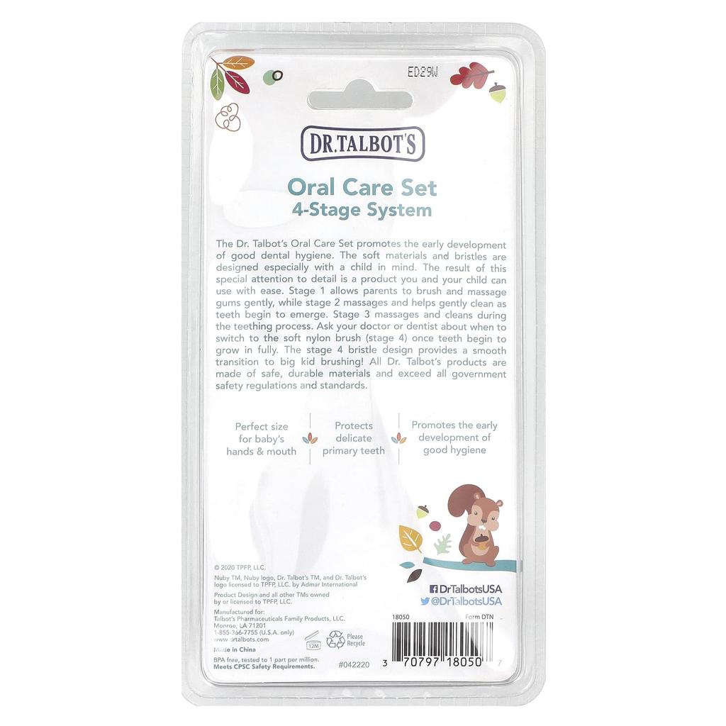 Dr. Talbot's Oral Care Set, 4-Step System, 0M and Above, 4-piece Set