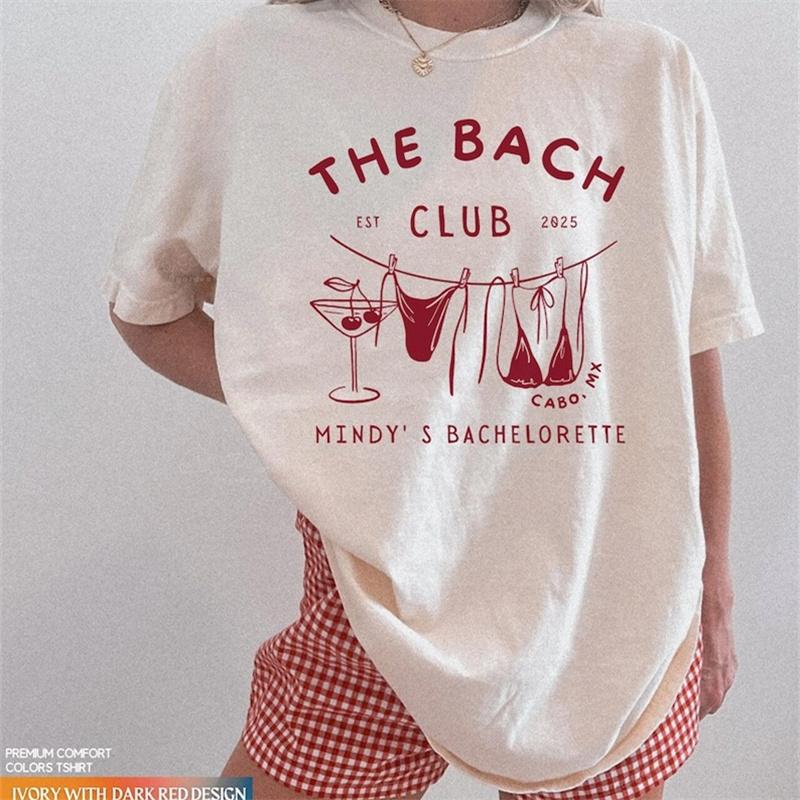 The Bach Club Cabo Mindys Bachelorette 2025 TShirt Womens Short Sleeve Trendy Regular Basic Trendy Vacation Top TShirt
