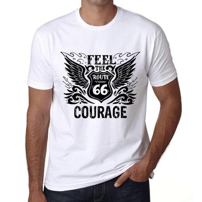 Мужская винтажная футболка Футболка с рисунком Feel The Courage White