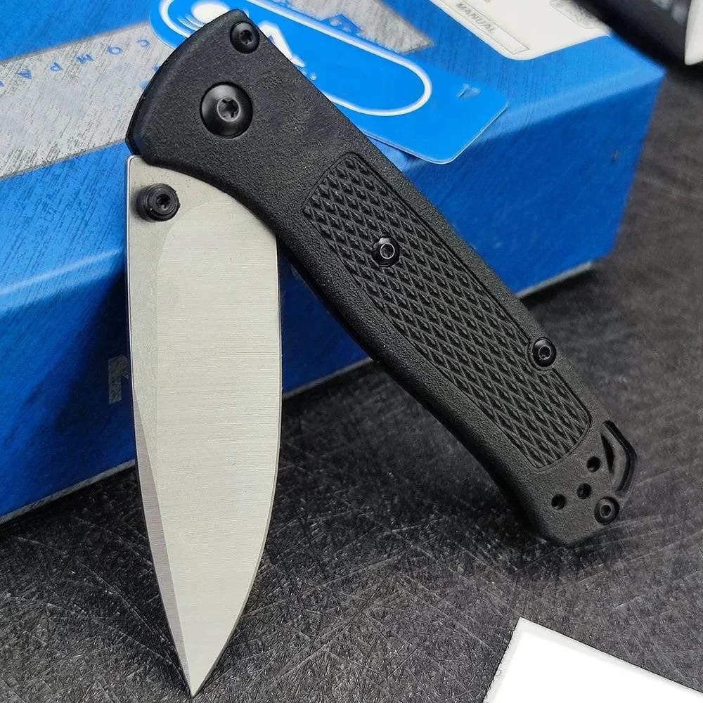 BM Mini 533 533bk EDC Folding Knife Lightweight Pocket Knife Manual Thumb Studs Open Plain Edge Coated Fiberglass Handle