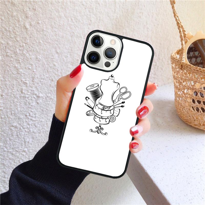Чехол для телефона с узором швейной машинки для iPhone 17 Air 16 15 14 12 13 PLUS 11 PRO MAX Задняя крышка Fundas Shell coque