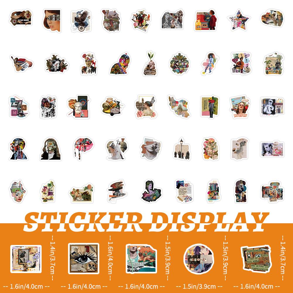 100Pcs/Set Retro Splice Collage Art Mini Stickers DIY Fashion Decals Stickers
