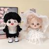 Wedding Dress Cotton Doll Outfit Dress 20cm Doll Flower Dress  DIY Keychain Pendant