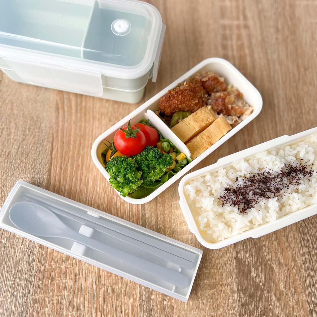 OSK Бледно-зеленый ланч-бокс, можно мыть в посудомоечной машине и использовать в микроволновой печи, с разделителями, двухъярусный контейнер, [HPCW-600D]