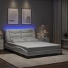 VidaXL Bed Frames with LED Lights, Upholstered Bed, Double Bed, Adult Bedroom Interior Bed, Modern, White 3213921