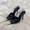 Women High Heels Shoes Pointed Toe Elegant Sandals Slingback Slippers Trend Party Pumps Flip Flops Brand Mujer Slides Designer