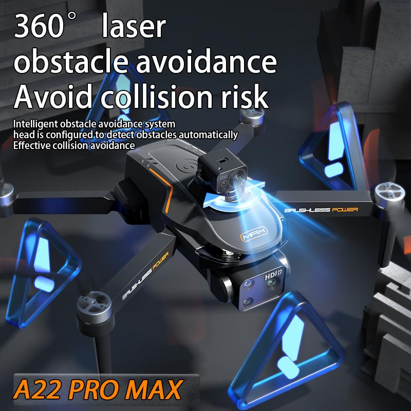 NEW A22 Pro MAX Drone Laser obstacle avoidance aerial photography 4K Professional HD Camera Brushless FPV RC Folding Quadcopter