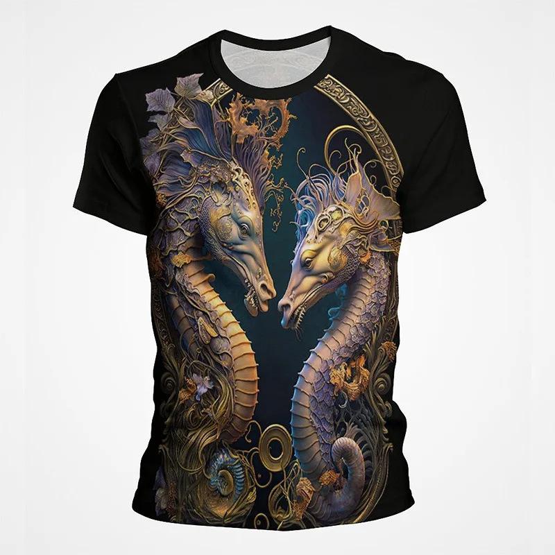 Забавные животные граффити арт графика 3D-принт топ с коротким рукавом хип-хоп круглый вырез короткий рукав мужские футболки