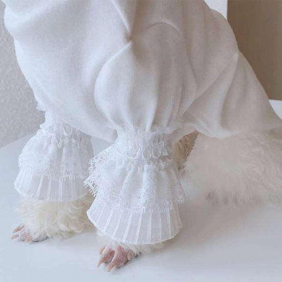 Одежда для домашних животных Yousheng, изысканная кружевная рубашка с длинными рукавами для собак, дизайн на две ноги, удобный пуловер для домашних животных, товары для домашних животных