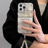 Lux Shell Texture Camellia iPhone 17 Pro Max Case with Apple 16 Rhinestone Bracelet for 15 PM