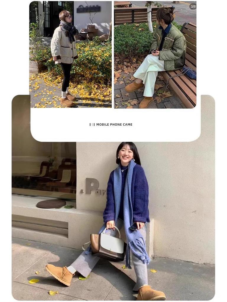 Sangpo 2025 Унисекс Зимние Снежные Ботинки: Теплая кожа и мех, плюшевая подкладка, утолщенный хлопок для мужчин и женщин