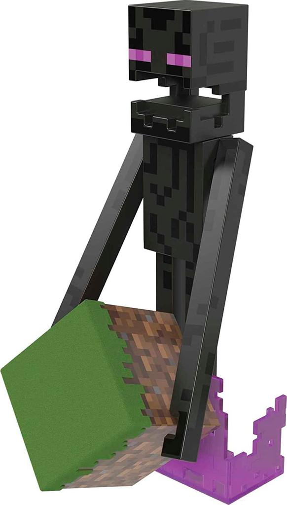 Mattel Minecraft Enderman Diamond Фигурка с аксессуарами Grass Block Enderman Размер 15 см приблизительно. [Элемент]