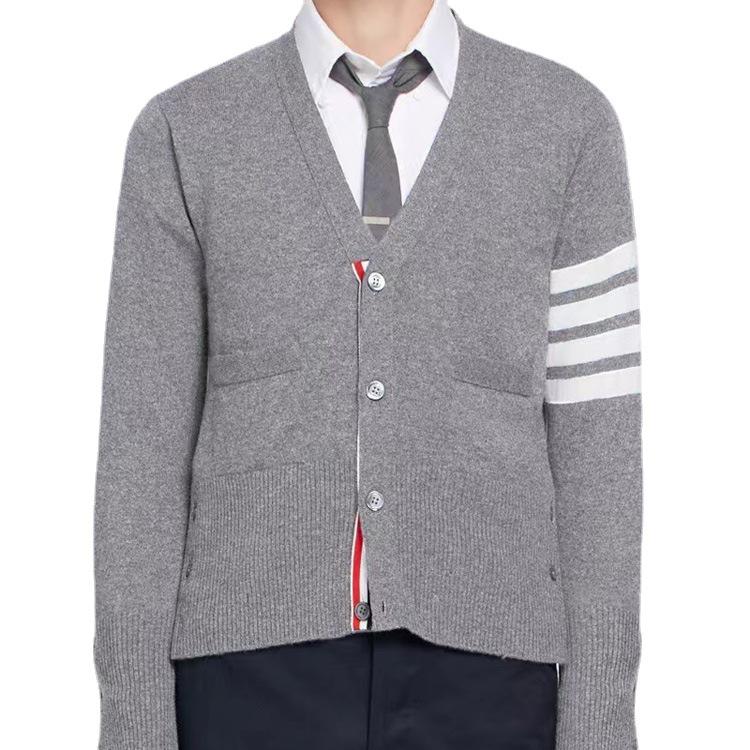 TB Унисекс Шерстяной Кардиган с Четырьмя Полосками - Повседневная Куртка Осень/Зима