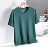 Men's Summer V-Collar Short-Sleeve Quick-Dry Breathable Plus Size Solid Color T-Shirt Casual And Comfortable T-Shirt