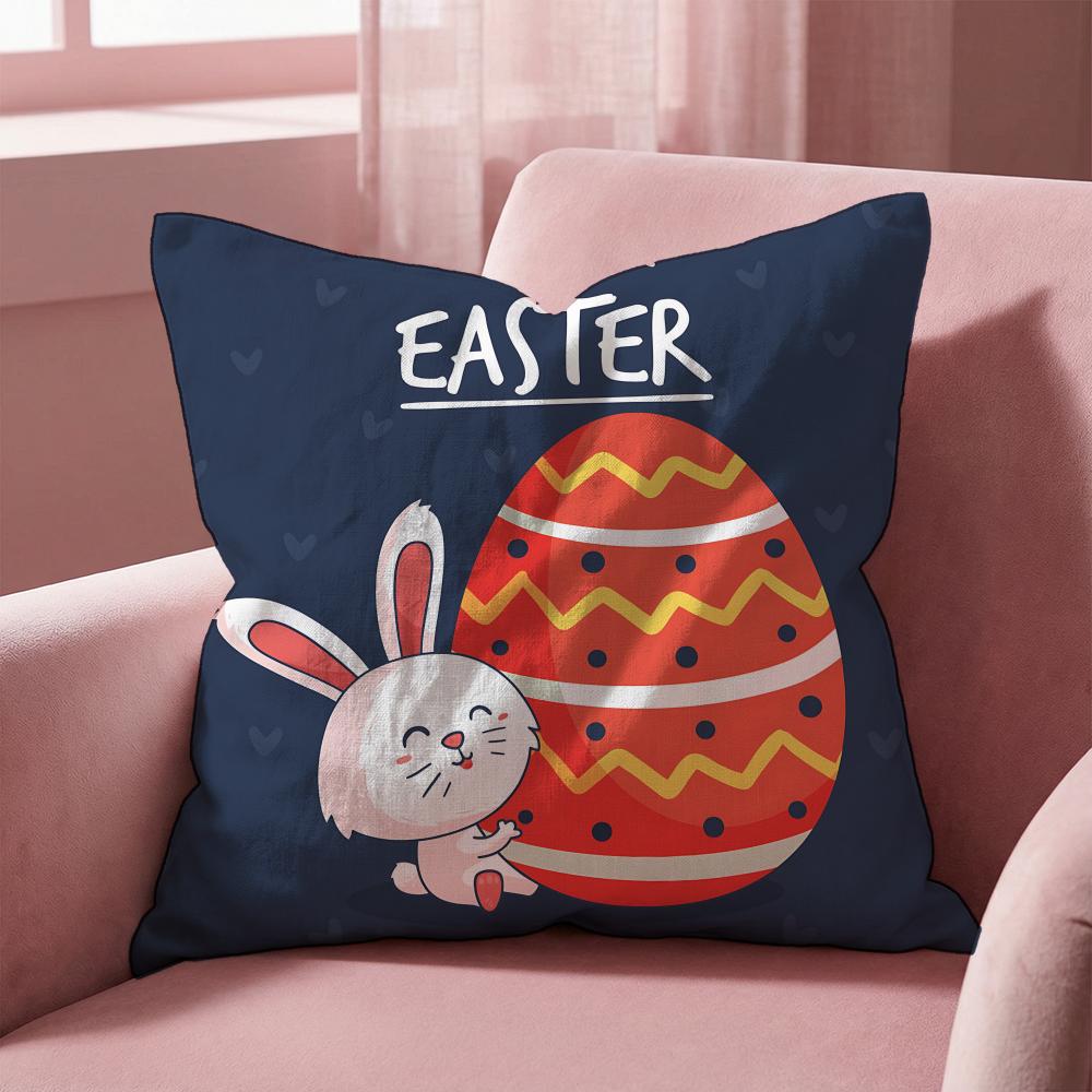 Holiday Easter Cushion Cover MultiScene Pillow Cover for Home Car Reversible Soft Durable for Daily Use