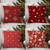 Christmas Red Bell Socks Santa Claus Pillow Case Sofa Living Room Bedroom Double-sided Printing Cushion Nap Time Cushion Cover