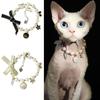 Adjustable Pet Collar Sweet Decorations Cat Jewelry Exquisite Cat Pearl Necklace Cat and Dog