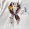 Korean Version of Small Silk Scarf for Women In Autumn and Winter  Thin Narrow Strips  New Sharp Corner Double-sided Printed Streamer Decorative Scarf
