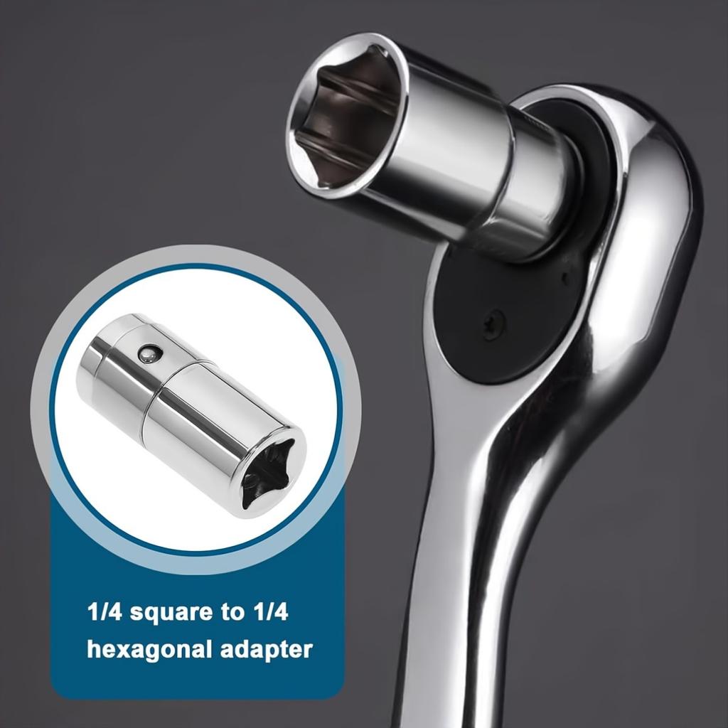 Переходник с квадрата 1/4" на шестигранник 1/4" для бит отвертки - Стальная конструкция