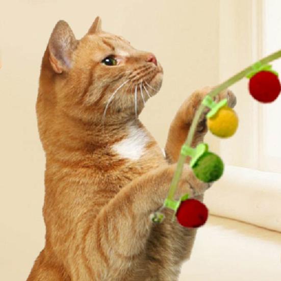 Catnip Toy with Built-in Bell Tail Persimmon And Tomato Shapes Cat Toy for Interactive Play Soft Chew-Resistant Plush Toys for Stress Relief