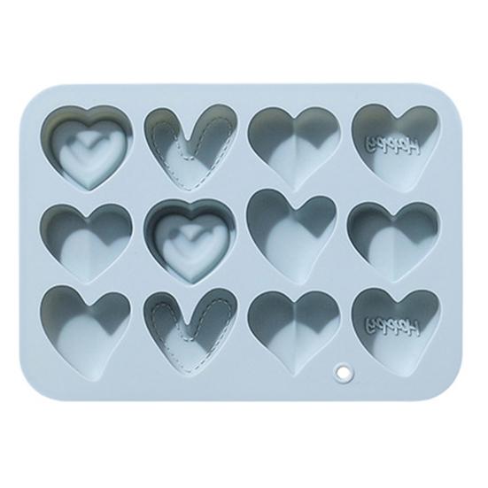 Силиконовые формы, 12 звеньев, 6 различных форм в форме сердца, антипригарные, термостойкие, мягкие силиконовые формы для пищевых продуктов для шоколада