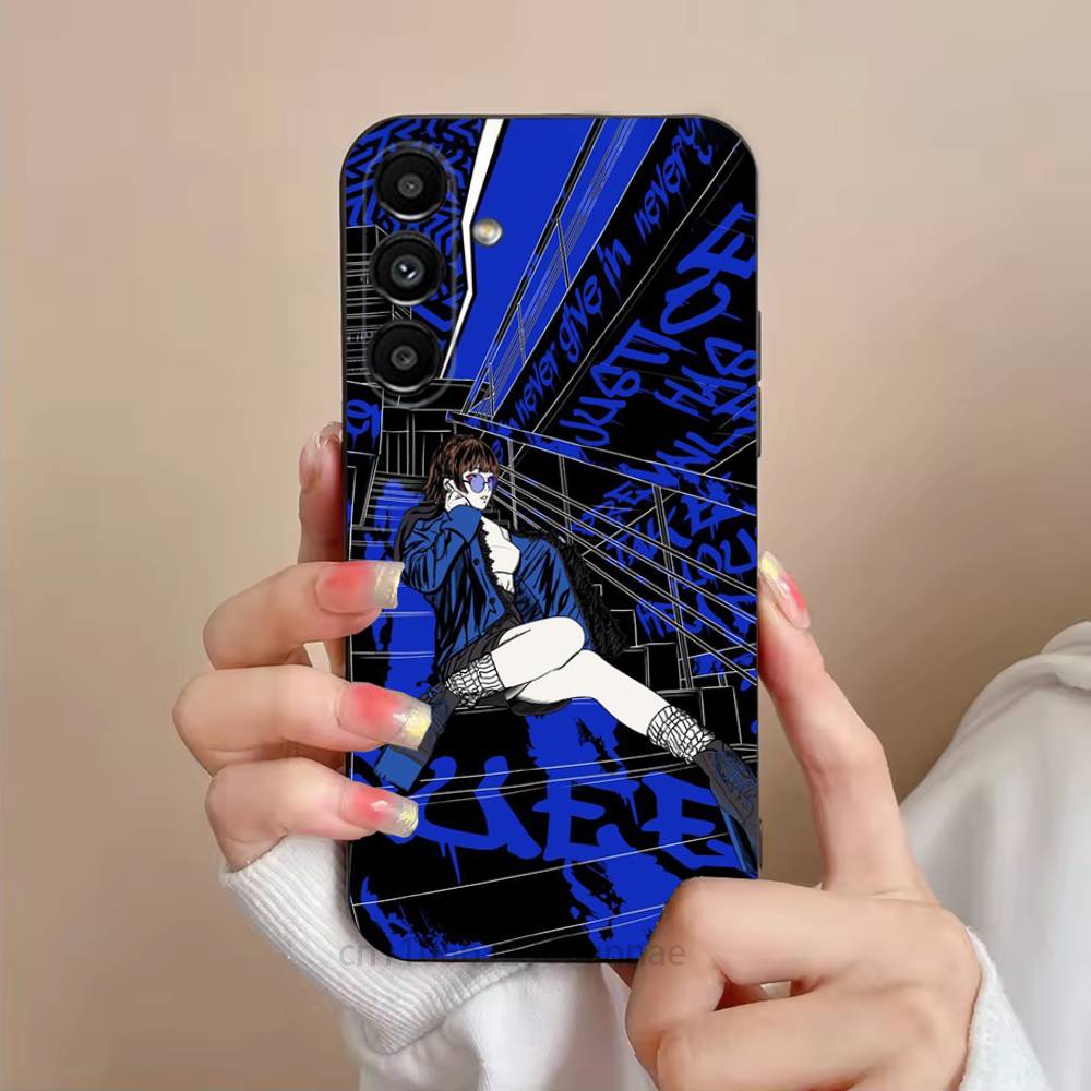 Game P-Persona 5 Phone Case For Samsung S25,24,23,22,21,S20,Ultra,Plus,FE Black Soft Cover