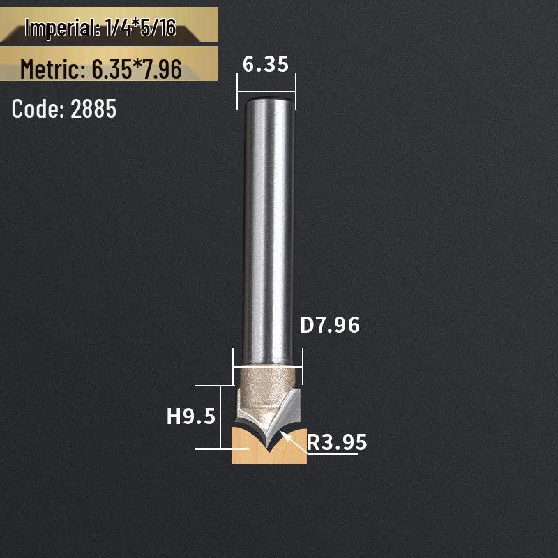 Профессиональный резьбовой нож с острым наконечником из вольфрамовой стали с хвостовиком 1/2" и фреза для обрезки с хвостовиком 1/4" для деревообработки