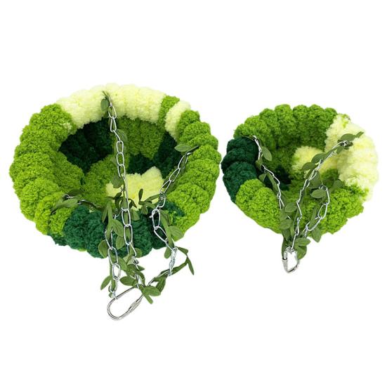 Подвесное гнездо для попугая, клетка для птиц, плюшевая кровать для птиц с листьями, крючок, зеленое гнездо для разведения в помещении для волнистого попугайчика, кореллы, попугая-неразлучника