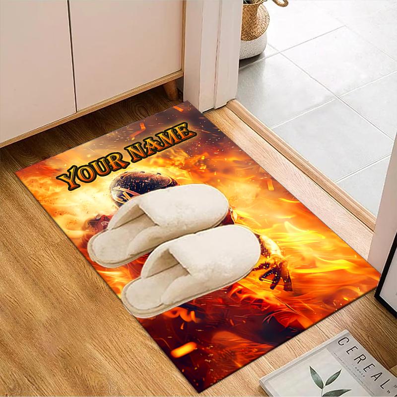 1PC Custom Name Football Poster Design" Theme Floor Mat Ideal for Living Room, Game Rooms, Office, Bedroom,Floor Mat Playful Design