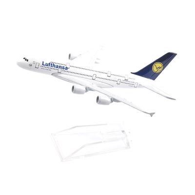 16 см Модель самолета Airbus 380 авиакомпании Lufthansa Металлический литой самолет 1/400 масштаб самолеты