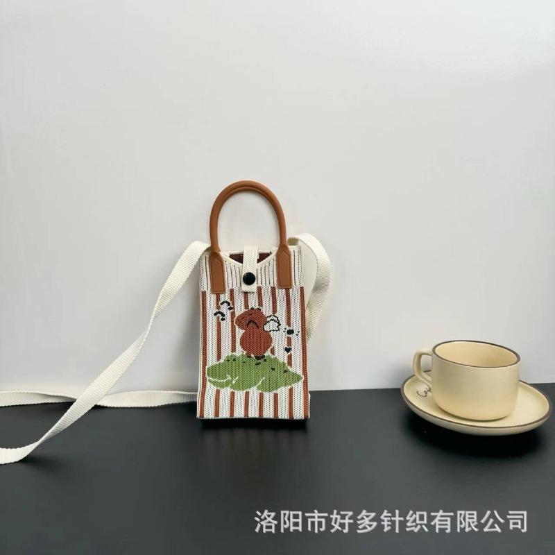 Премиальный сенсорный ns сумка для мобильного телефона новая мультяшная вязаная сумка дофаминовая ниша универсальная сумка-мессенджер через плечо сумочка