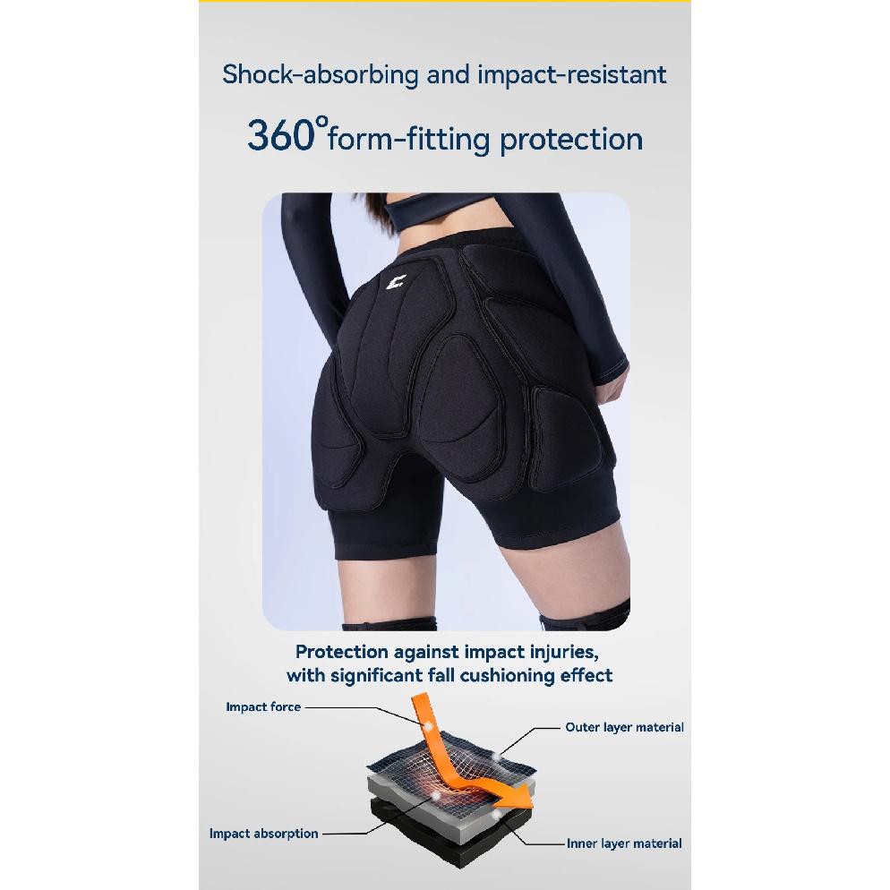 COPOZZ Upgraded Ski Knee Pads Motorcycle Skating Sport Protective Skiing Butt Protector Padded Breathable Adjustable Gear Shorts