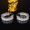 Роскошные золотые серьги с кубическим цирконием для женщин - Свадебные и праздничные украшения E6481