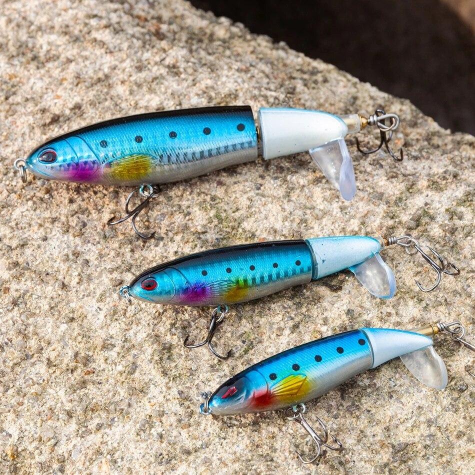 Whopper Popper Lure Pencil Propeller Bait Topwater FIshing Lure Blowups Baits Rotating Tail Fishing Tackle Crankbait Wobblers Hard Bait Lure Tractor