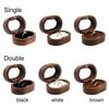 Retro Oval Wooden Jewelry Box Lover Ring Display Box Engagement Wedding Couples Ring Storage Holder Love Gift
