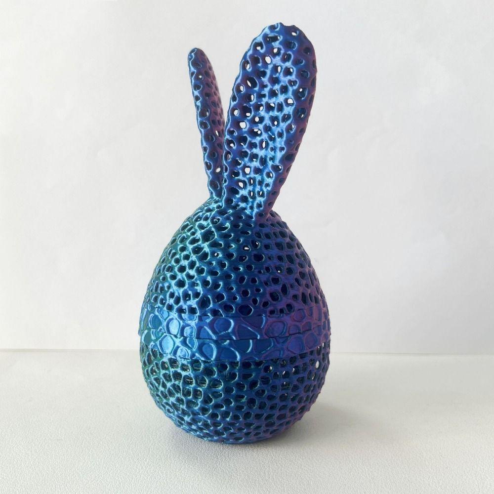 Handmade Easter Bunny Egg Printed Toy 3D Printed Easter Eggshell Statue Easter Eggs Figurines  Desk